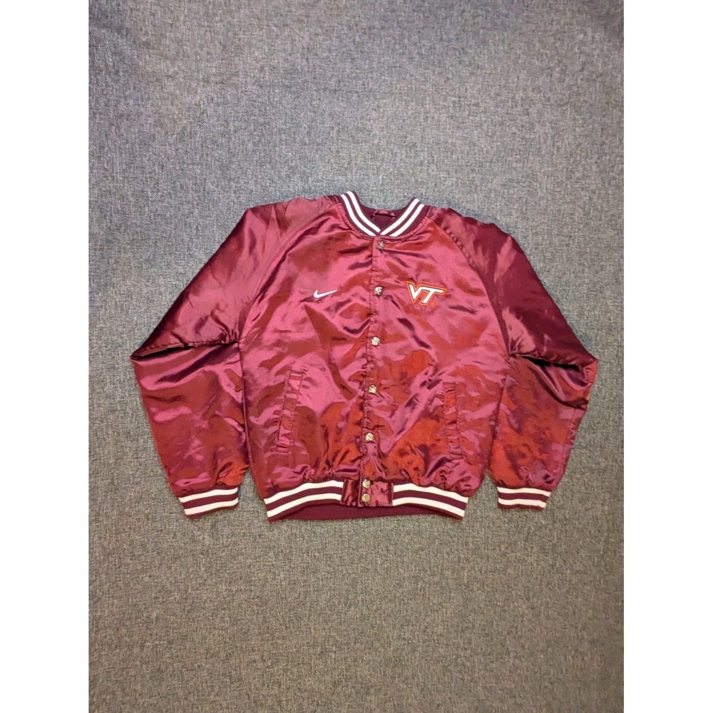 Nike Virginia Tech Hokies Youth Medium Varsity Style Snap Up Jacket Sweatshirt